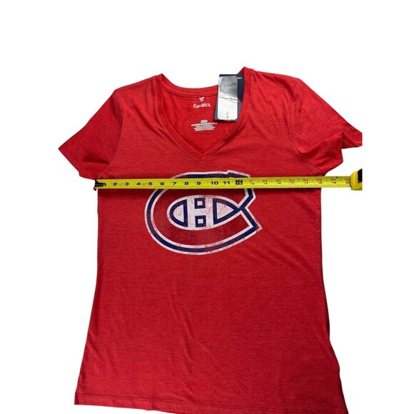 Montreal Canadiens Fanatics Women's V-Neck Short Sleeve T-Shirt Size Medium NWT - Picture 3 of 15